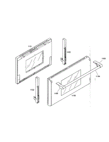 Large Oven Door parts for Thermador Range PD484GED from AppliancePartsPros.com