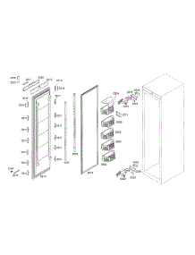 Freezer Door parts for Thermador Freezer T24IF70FSS from AppliancePartsPros.com