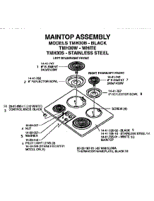 Section 5 parts for Thermador Cooktop THM30S from AppliancePartsPros.com