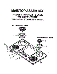 Section 6 parts for Thermador Cooktop THM36GS from AppliancePartsPros.com