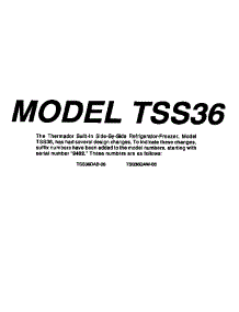 Front Cover parts for Thermador Refrigerator TSS36DAW from AppliancePartsPros.com