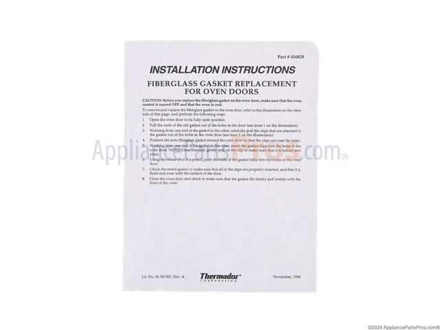 Gasket, 27" Oven Door Kit