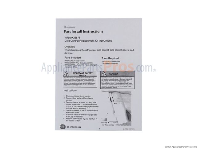 Cold Control Kit (Temperature Control Thermostat), Kit