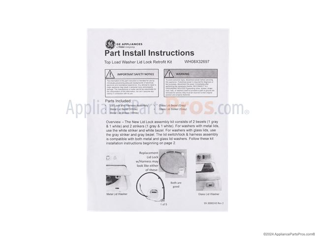 Lid Lock Service Kit